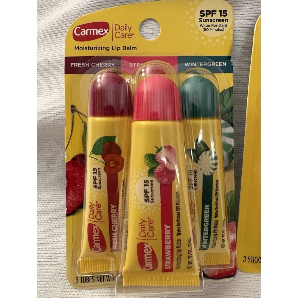 NEW Christmas Carmex Lip Balm Pack W/ Classic Carmex & Variety Pack 3 Packs - Picture 2 of 5